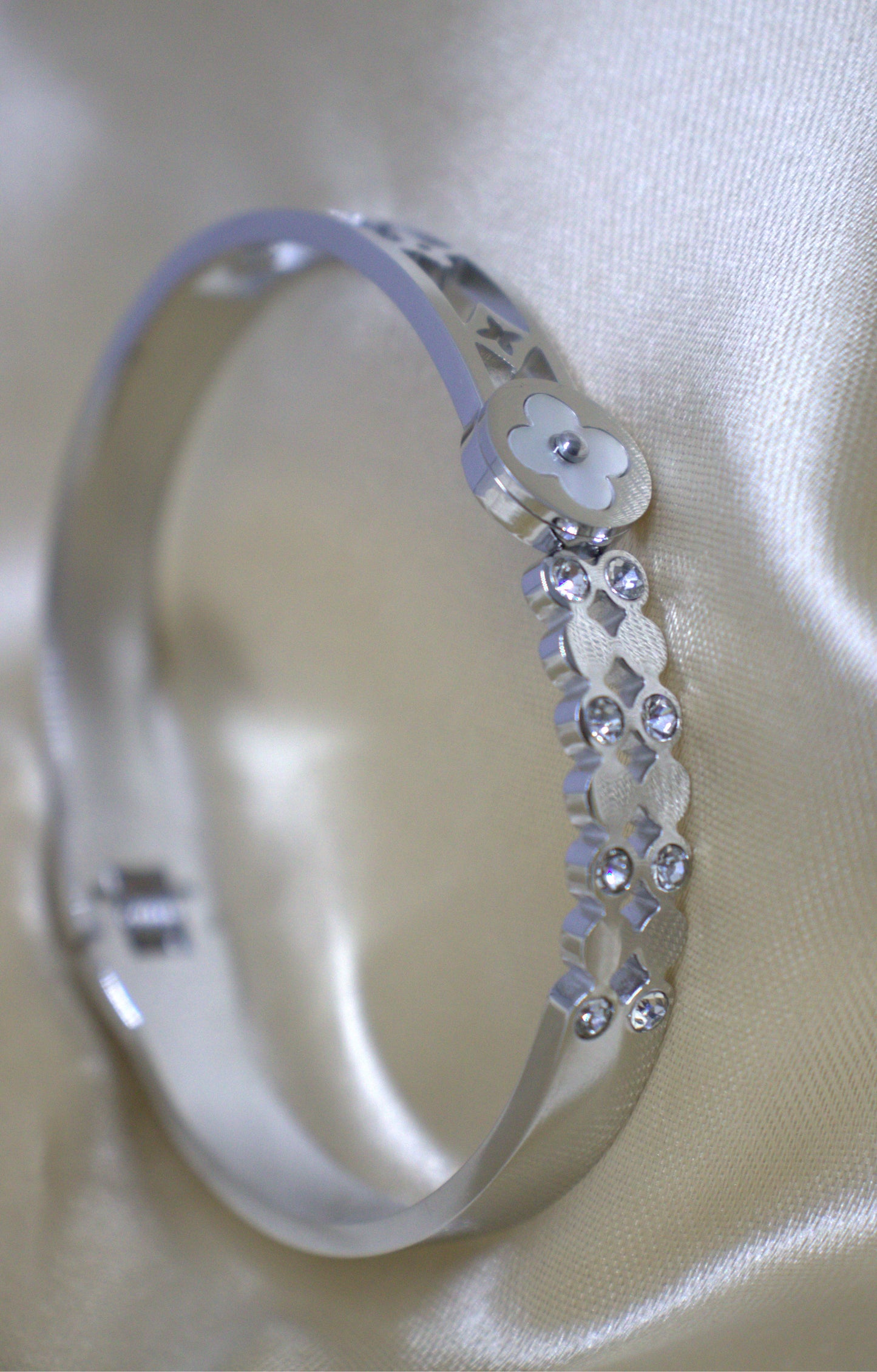 Silver Bloom Designer Bracelet