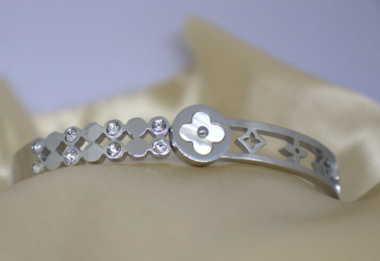 Silver Bloom Designer Bracelet