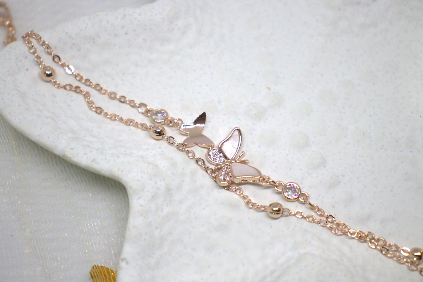 Butterfly Blissful Bracelet - double layered