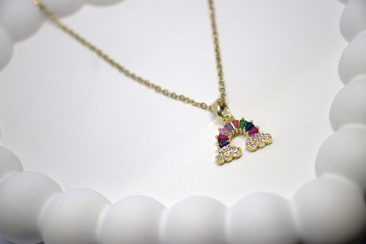Rainbow & Clouds casual wear pendent