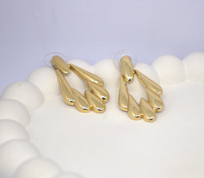 Golden DropDew Statement Earrings