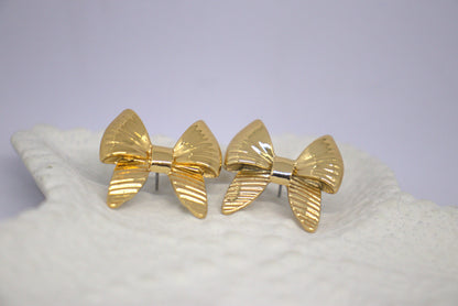 Golden Bowtie Classic Earrings