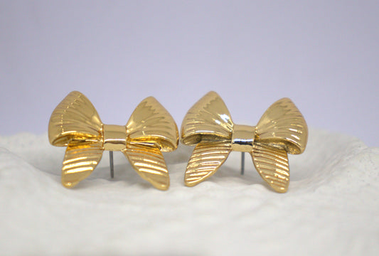 Golden Bowtie Classic Earrings