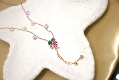 Colorful flower daily wear necklace